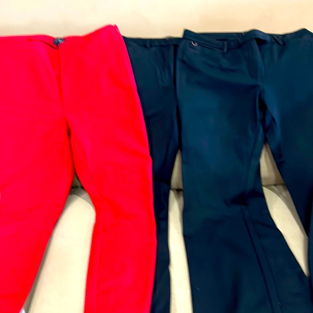 Lot of two black slim boot size 8 WHBM and one size 8 red skinny slacks